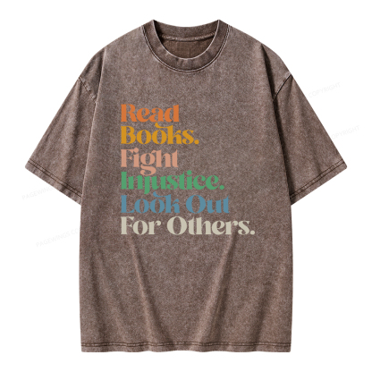 Pagewings Read Banned Books Social Justice Shirt Unisex Washed T-shirt