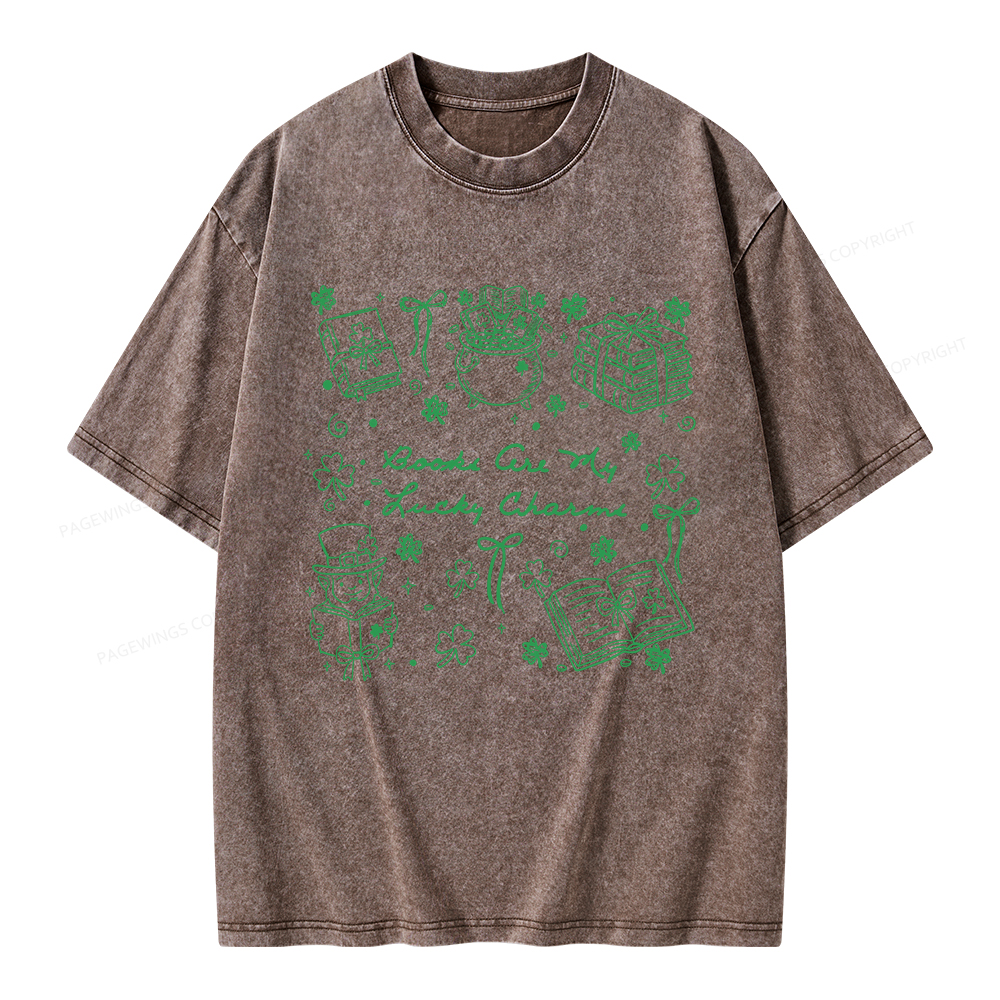Pagewings St. Patrick’s Day Book Lover Unisex Washed T-shirt