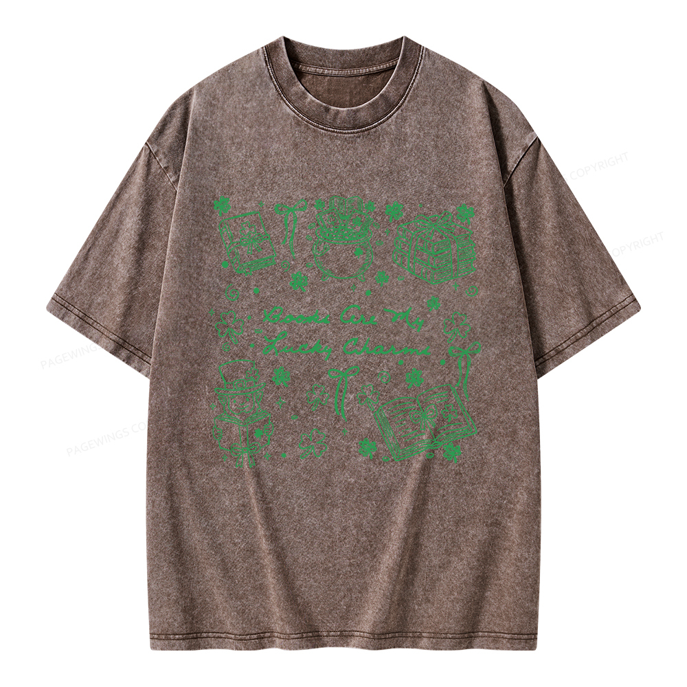 Pagewings St. Patrick’s Day Book Lover Unisex Washed T-shirt