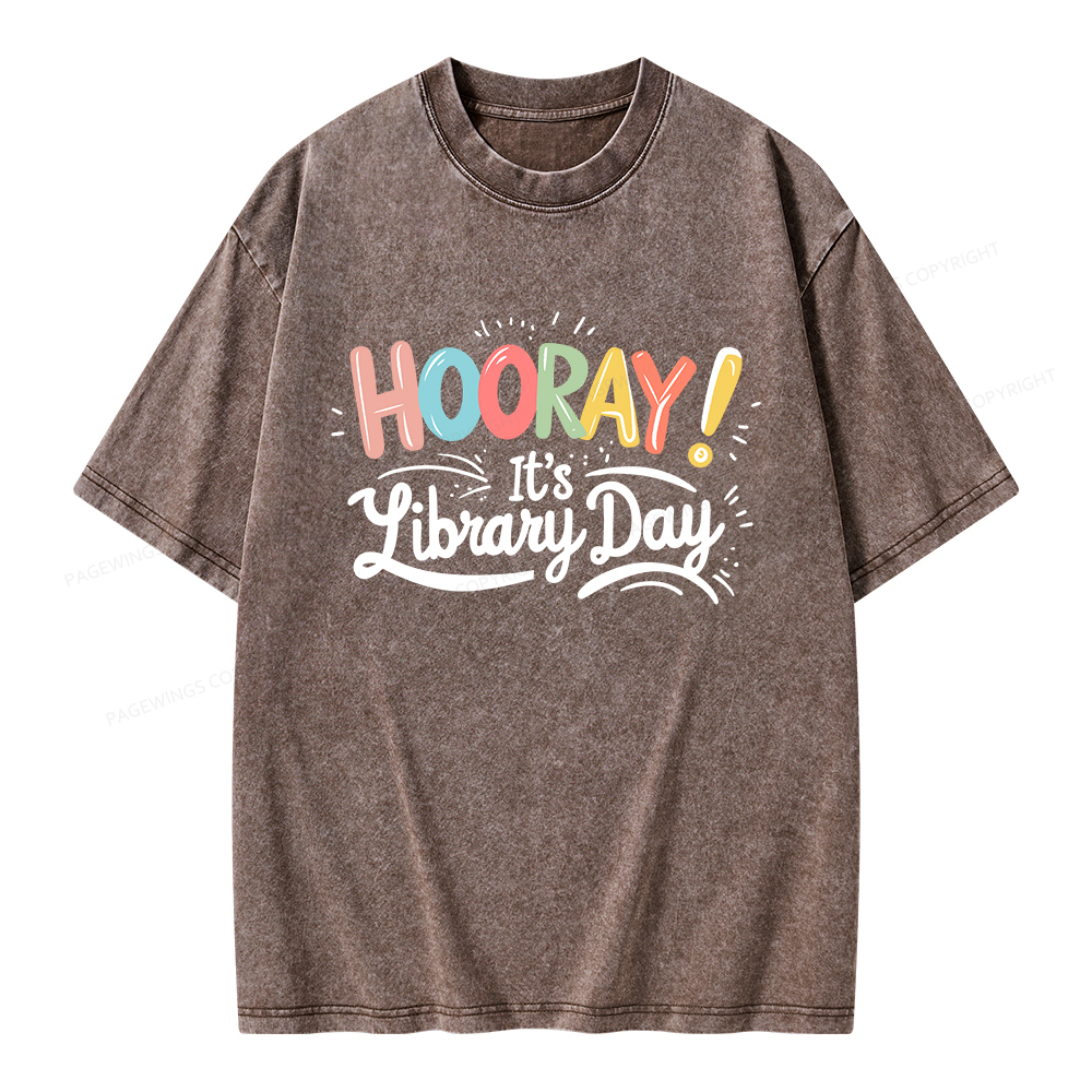 Pagewings Library Day Unisex Washed T-shirt