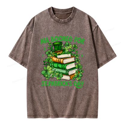 Pagewings All Booked For St Patrick's Day Unisex Washed T-shirt