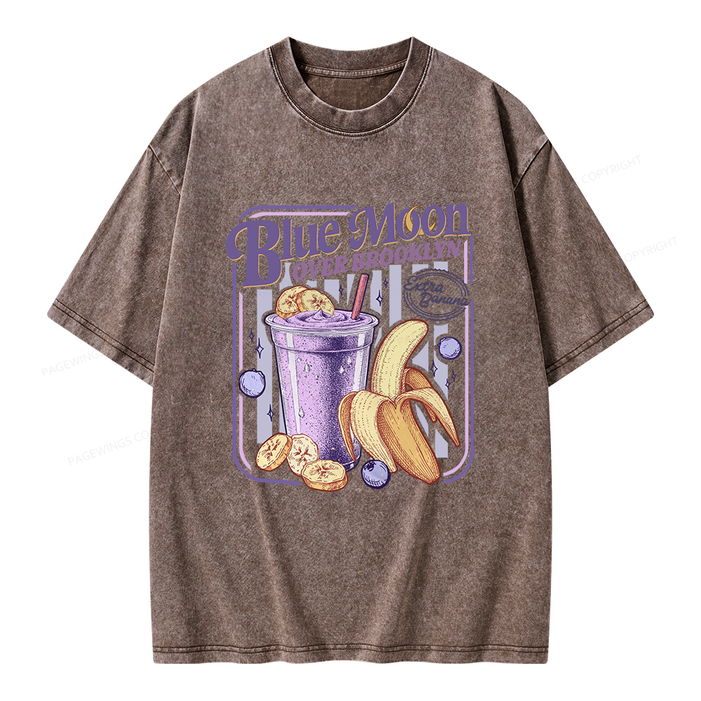 Pagewings Blue Moon Over Brooklyn Unisex Washed T-shirt