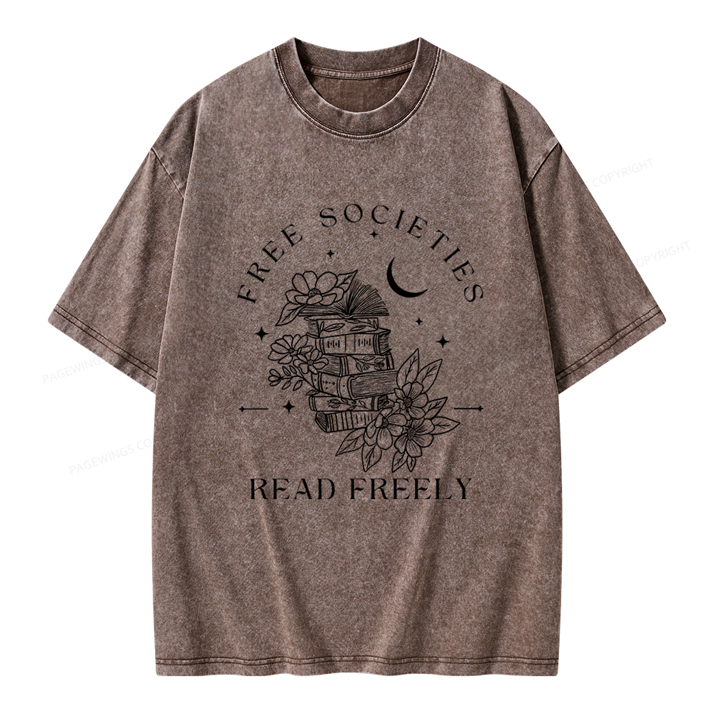 Pagewings Free Societies Read Freely Comfort Colors Shirt Unisex Washed T-shirt