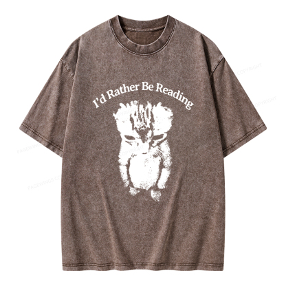 Pagewings I’d Rather Be Reading Unisex Washed T-shirt