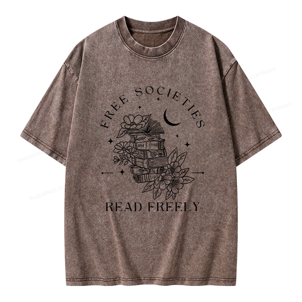 Pagewings Free Societies Read Freely Comfort Colors Shirt Unisex Washed T-shirt