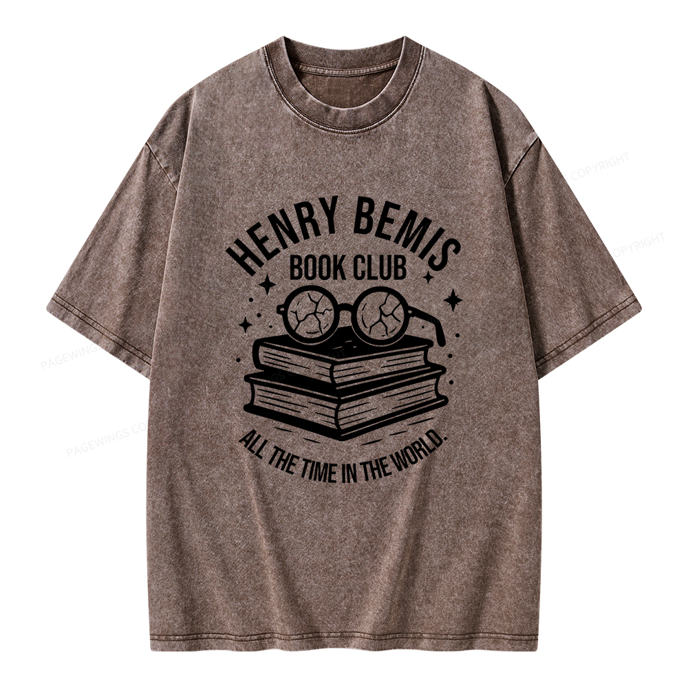 Pagewings Henry Bemis Book Club Unisex Washed T-shirt