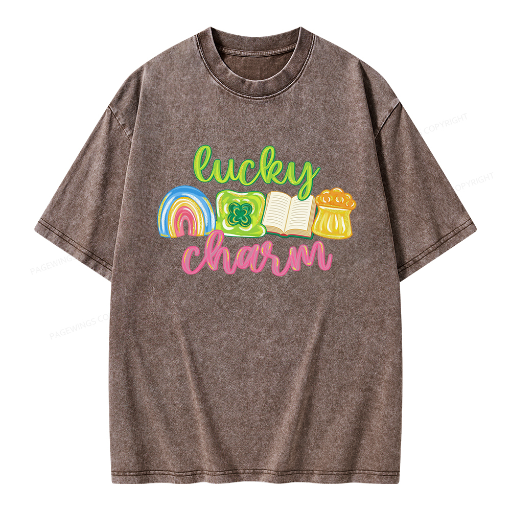 Pagewings St Patricks Lucky Unisex Washed T-shirt