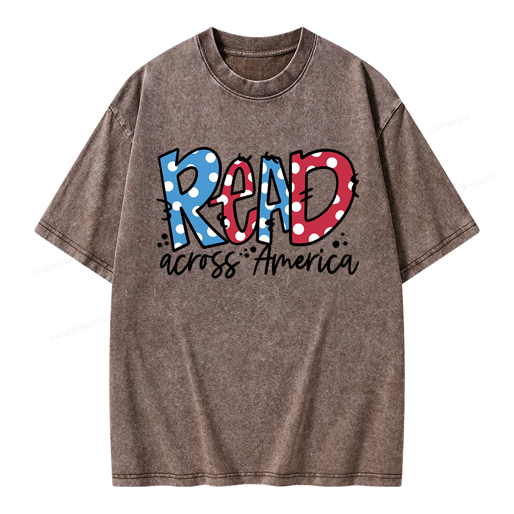 Pagewings Read Across America Unisex Washed T-shirt