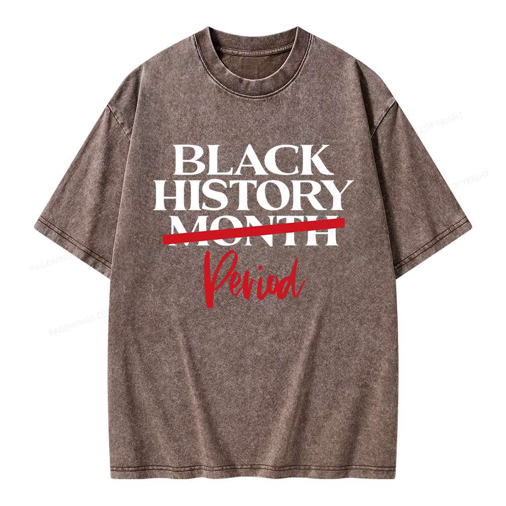 Pagewings Black History Month Period Unisex Washed T-shirt