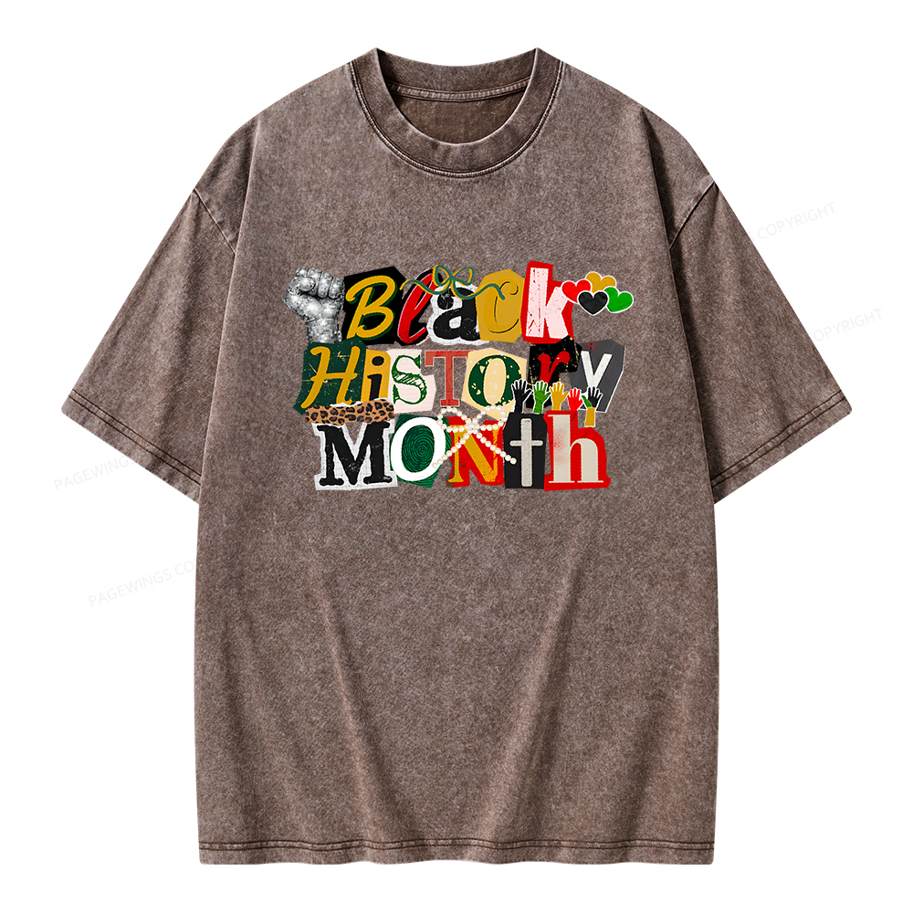 Pagewings Black History Month Unisex Washed T-shirt