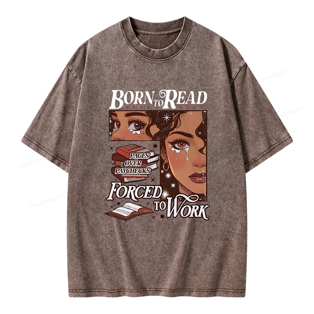 Pagewings Born to Read Bookish Unisex Washed T-shirt