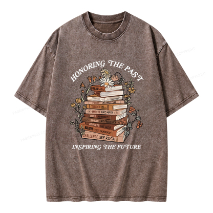 Pagewings Honoring The Past Inspiring The Future Unisex Washed T-shirt