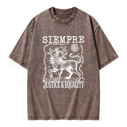Pagewings Siempre Justice Equality Unisex Washed T-shirt