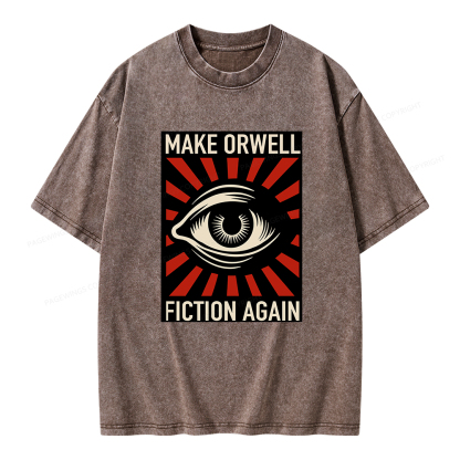 Pagewings Make Orwell Fiction Again Unisex Washed T-shirt