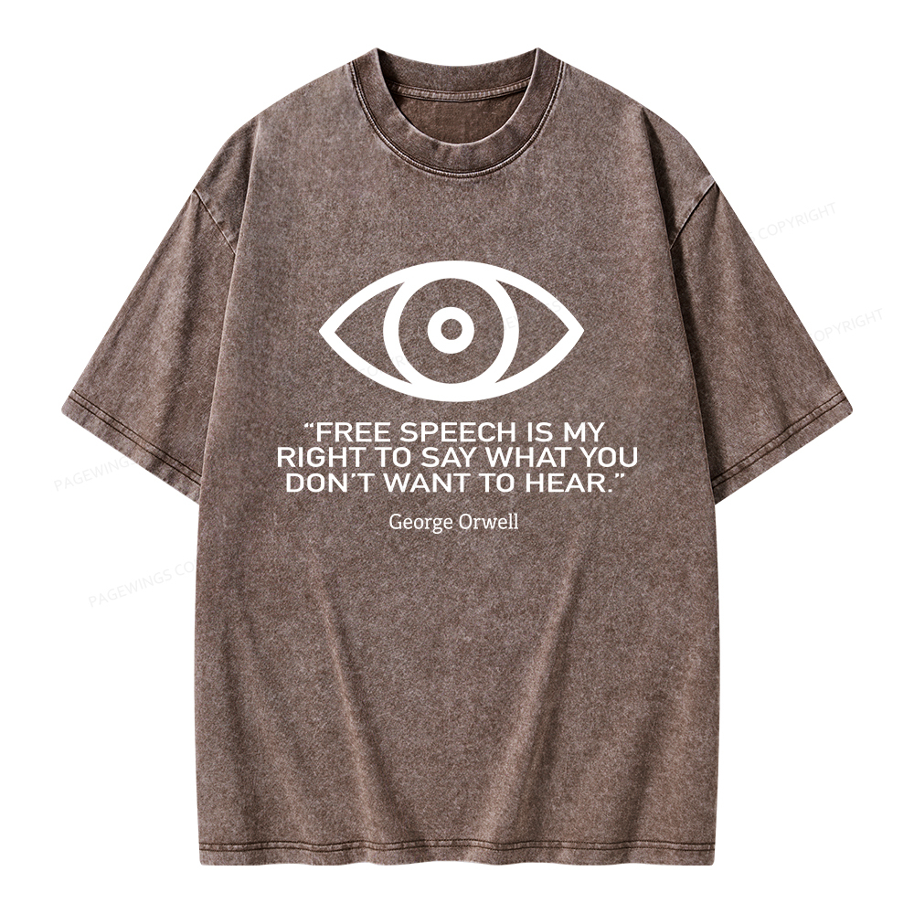 Pagewings Free Speech Is My Right To Say Unisex Washed T-shirt