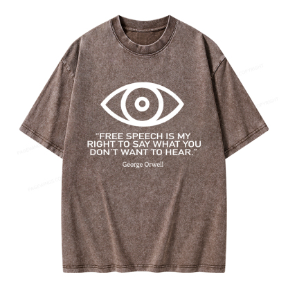 Pagewings Free Speech Is My Right To Say Unisex Washed T-shirt