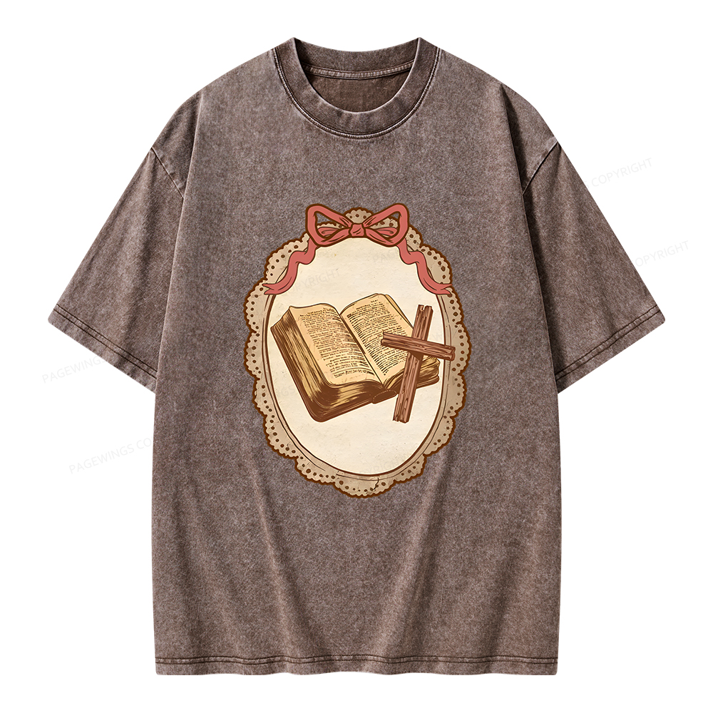 Pagewings Vintage Book Unisex Washed T-shirt
