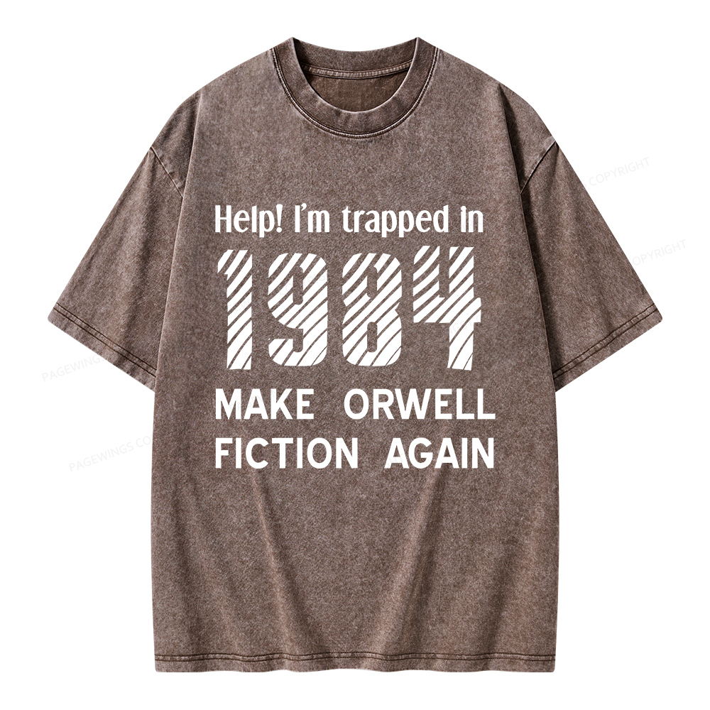 Pagewings Make Orwell Fiction Again Unisex Washed T-shirt