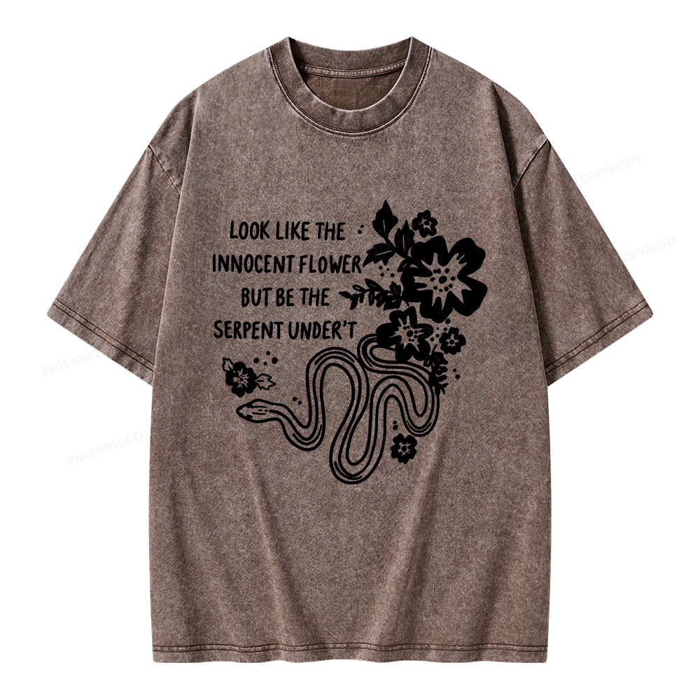 Pagewings Look Like The Innocent Flower Unisex Washed T-shirt