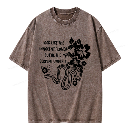 Pagewings Look Like The Innocent Flower Unisex Washed T-shirt