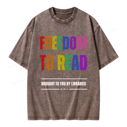 Pagewings Freedom to Read Unisex Washed T-shirt