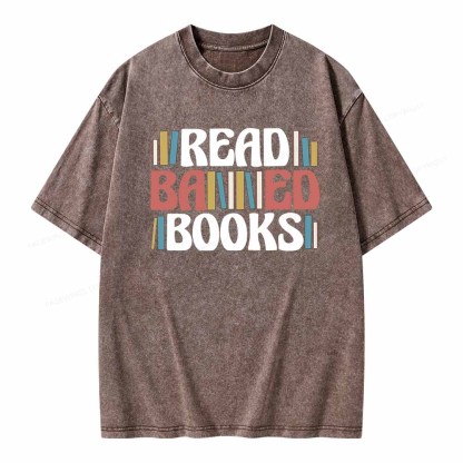 Pagewings Read Banned Books Unisex Washed T-shirt