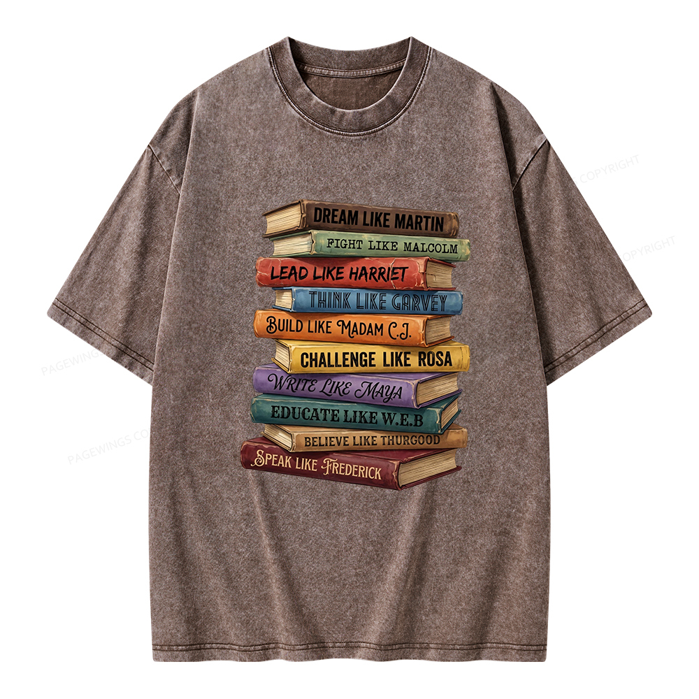 Pagewings Black History Book Unisex Washed T-shirt