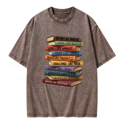 Pagewings Black History Book Unisex Washed T-shirt
