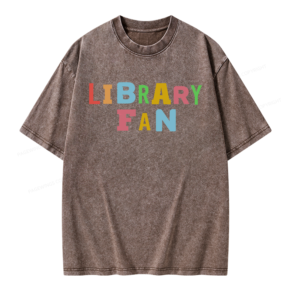 Pagewings Library Fan Unisex Washed T-shirt