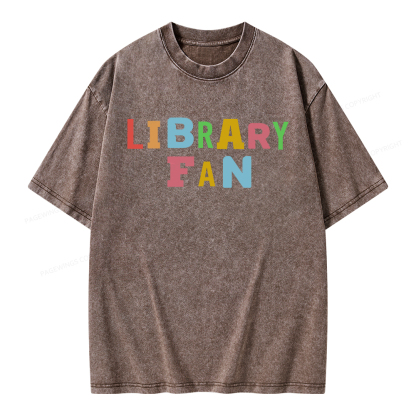 Pagewings Library Fan Unisex Washed T-shirt