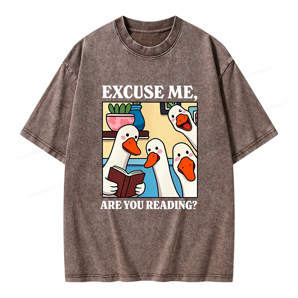 Pagewings Are You Reading Unisex Washed T-shirt