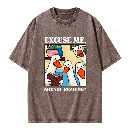 Pagewings Are You Reading Unisex Washed T-shirt
