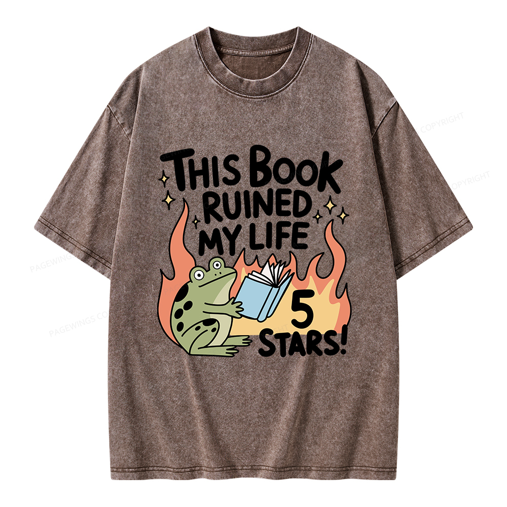 Pagewings This Book Ruined My Life 5 Stars Unisex Washed T-shirt