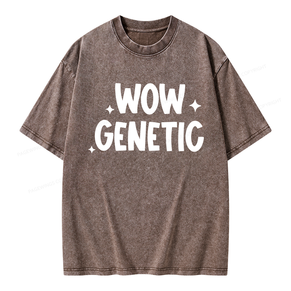 Pagewings Wow Genetic Unisex Washed T-shirt