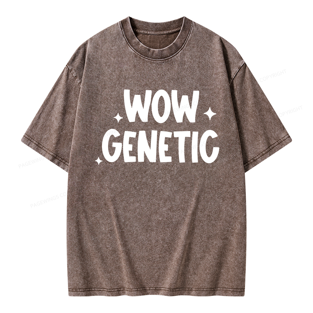 Pagewings Wow Genetic Unisex Washed T-shirt
