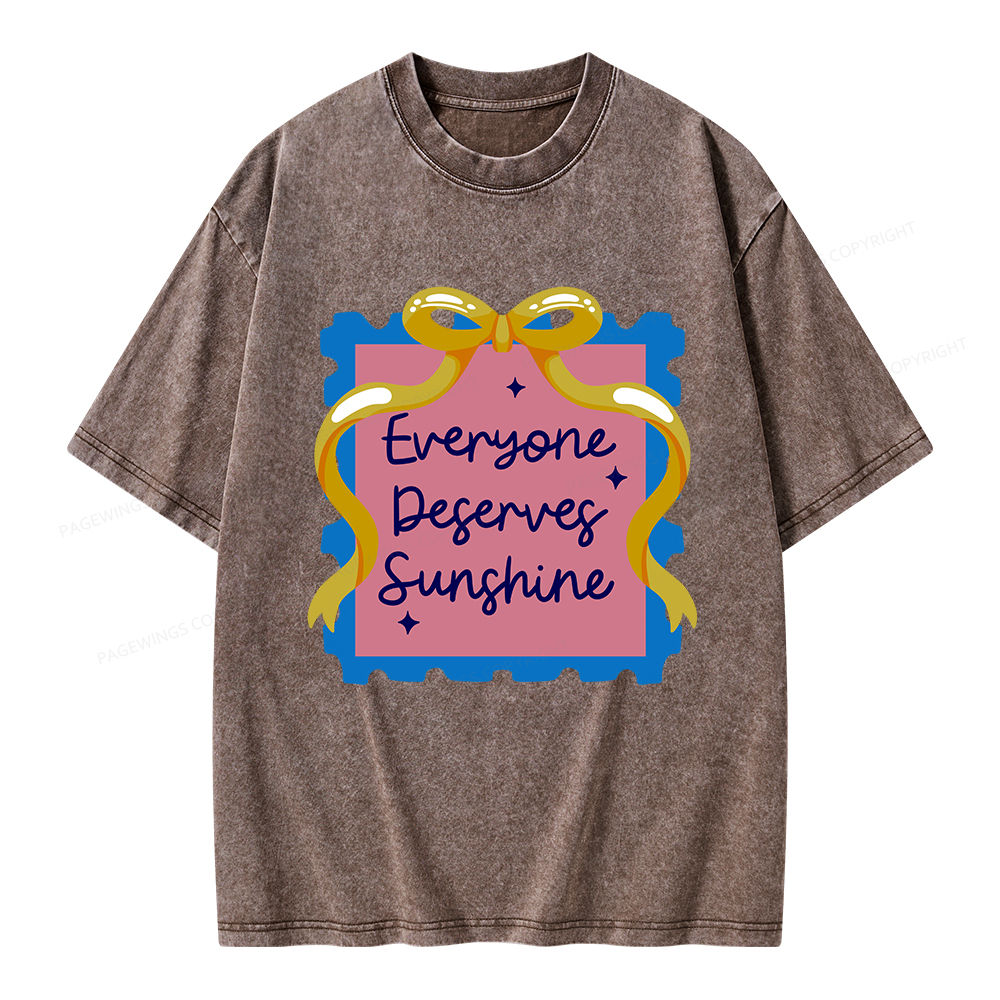 Pagewings Everyone Deserves Sunshine Unisex Washed T-shirt