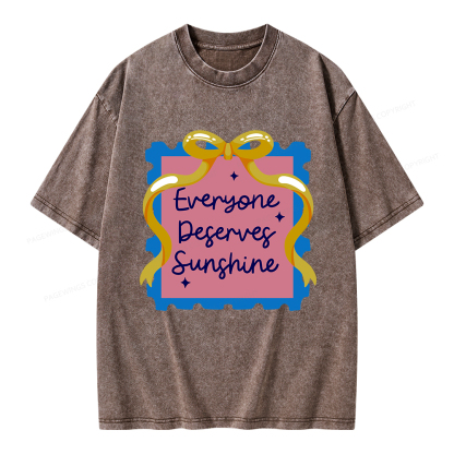 Pagewings Everyone Deserves Sunshine Unisex Washed T-shirt