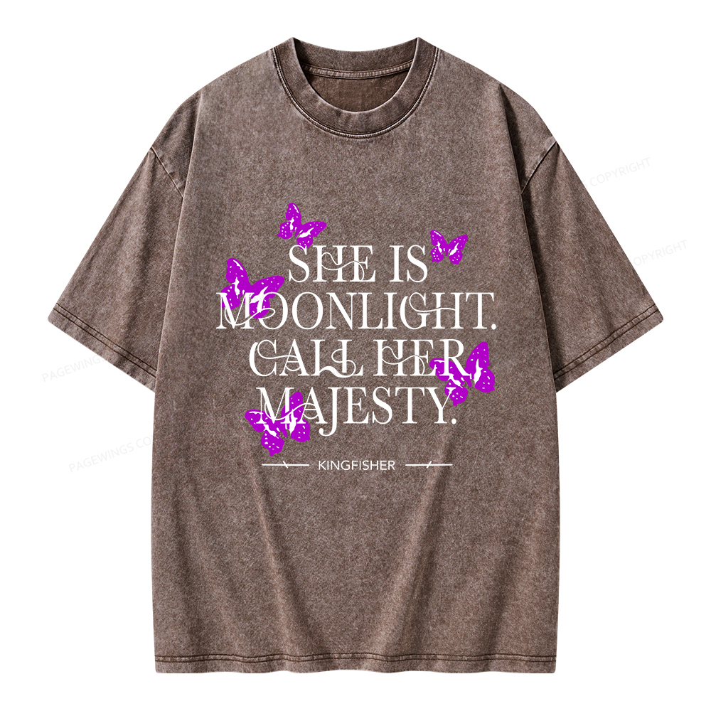 Pagewings She Is Moonlight Unisex Washed T-shirt