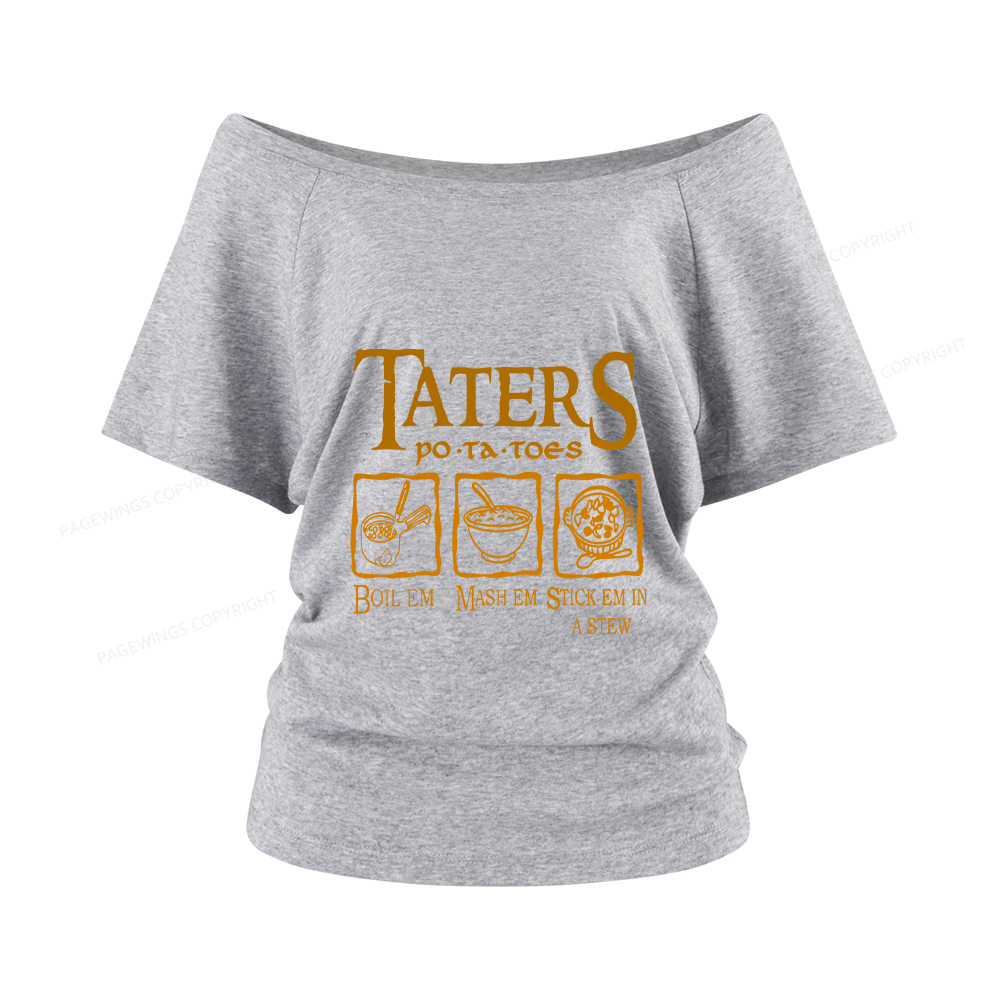 Pagewings Taters PoTaToes Women Off Shoulder T-shirts