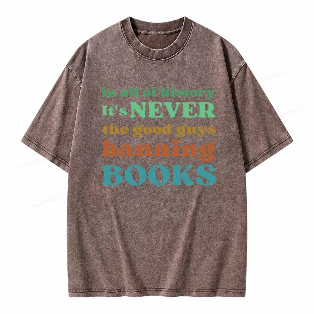 Pagewings Banned Books Shirt Unisex Washed T-shirt