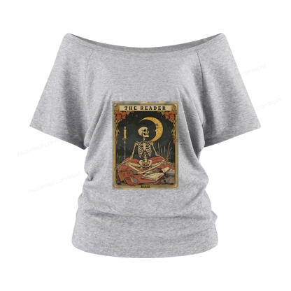 Pagewings The Reader Tarot Card Women Off Shoulder T-shirts