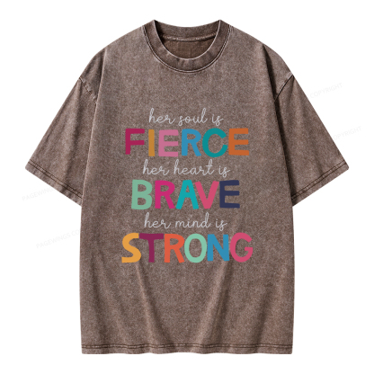 Pagewings Her Soul Is Fierce Unisex Washed T-shirt