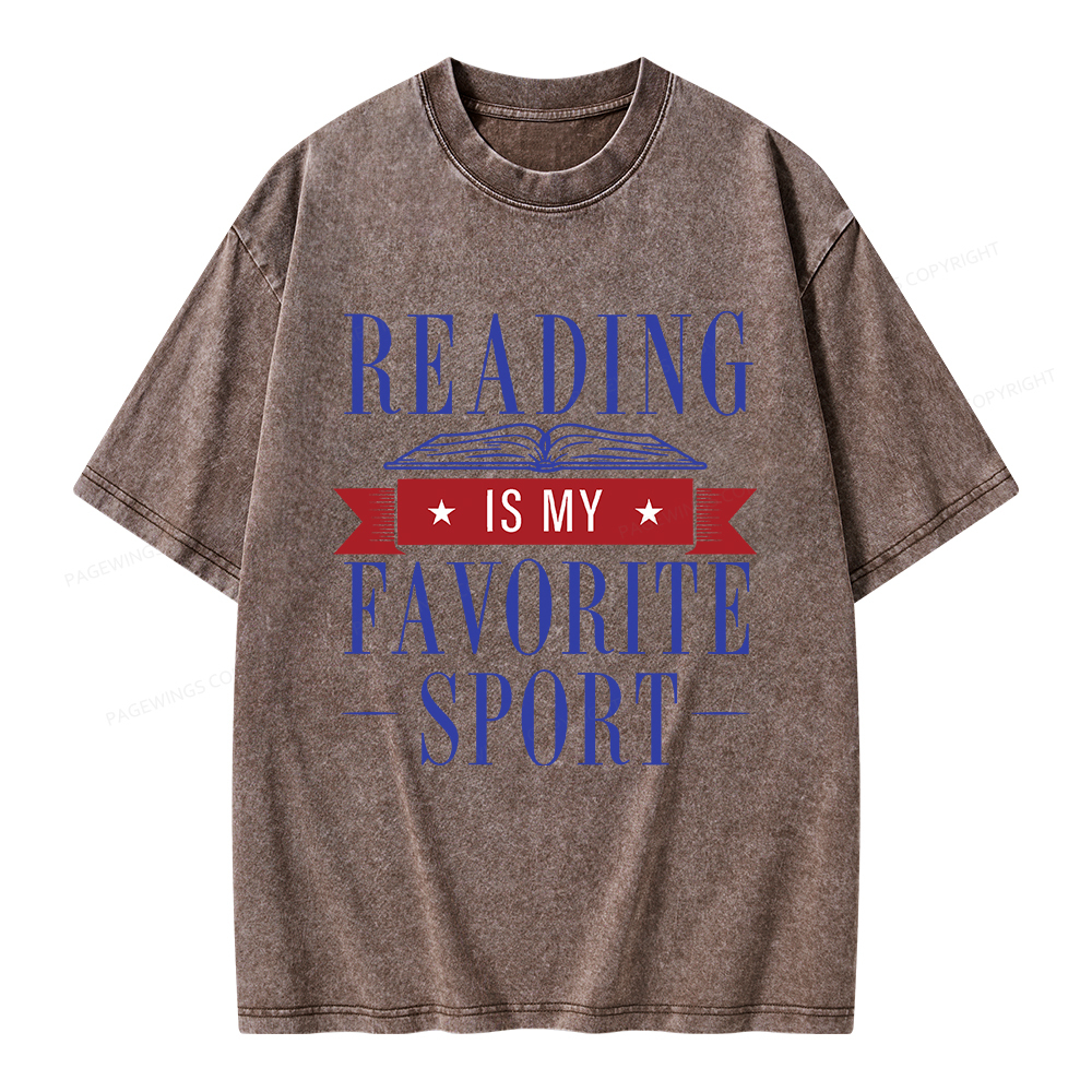 Pagewings Reading Is My Favorite Sport Unisex Washed T-shirt