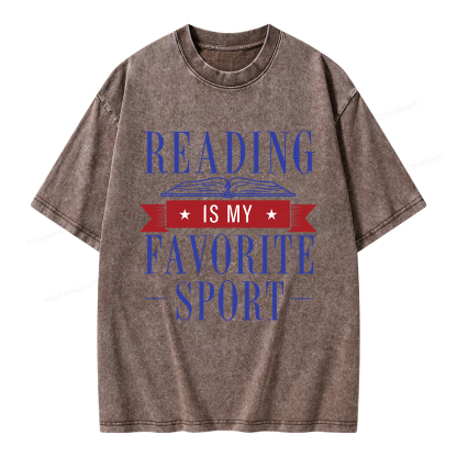Pagewings Reading Is My Favorite Sport Unisex Washed T-shirt
