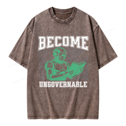 Pagewings Become Ungovernable Unisex Washed T-shirt