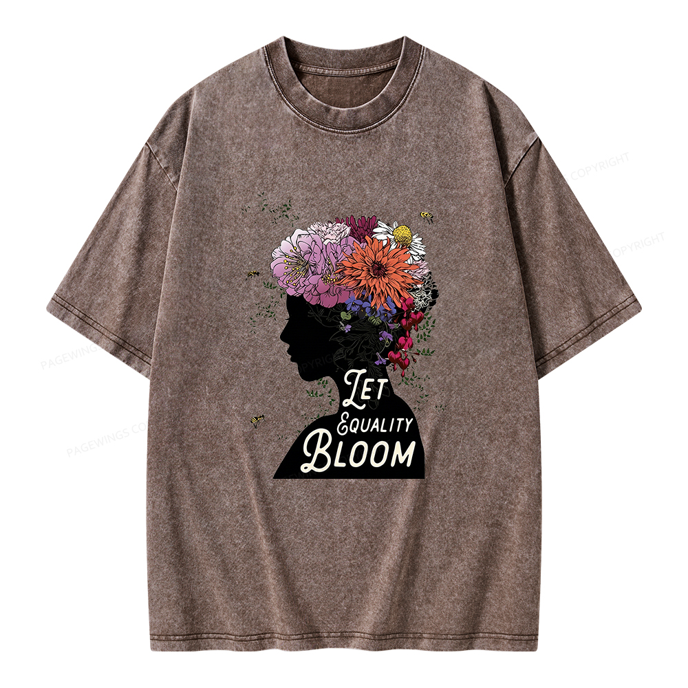 Pagewings Let Equality Bloom Unisex Washed T-shirt