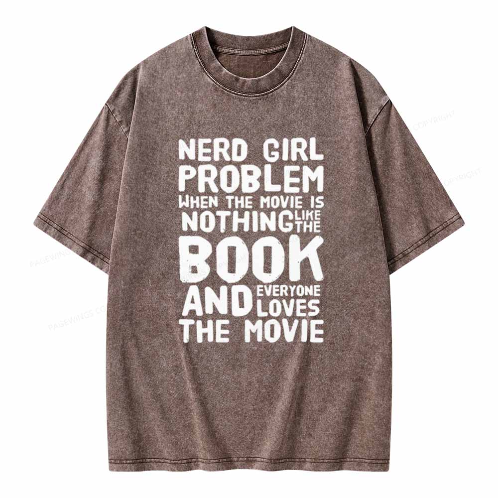 Pagewings NERD GIRL PROBLEM Club Unisex Washed T-shirt