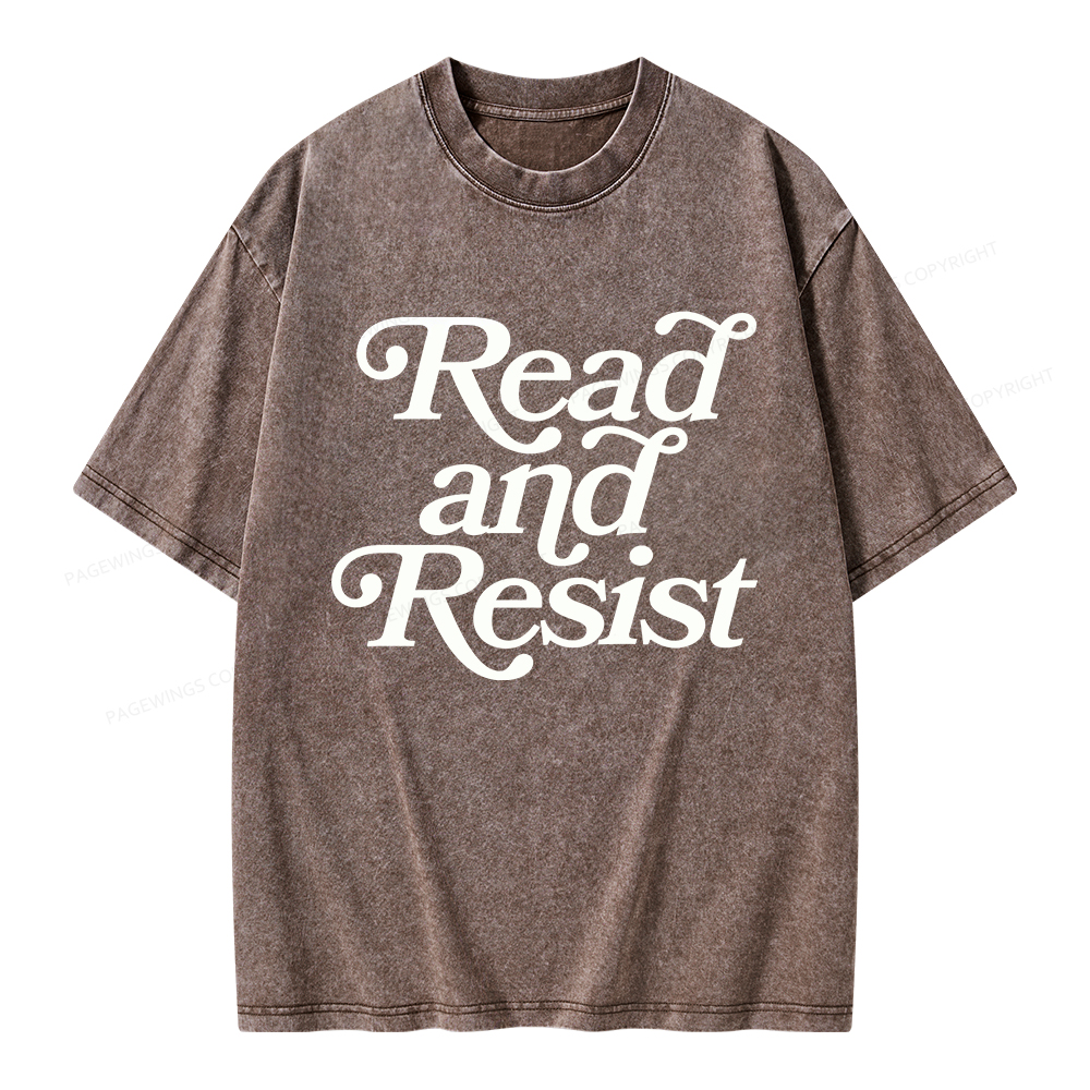 Pagewings Read and Resist  Unisex Washed T-shirt