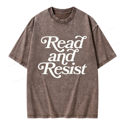 Pagewings Read and Resist  Unisex Washed T-shirt