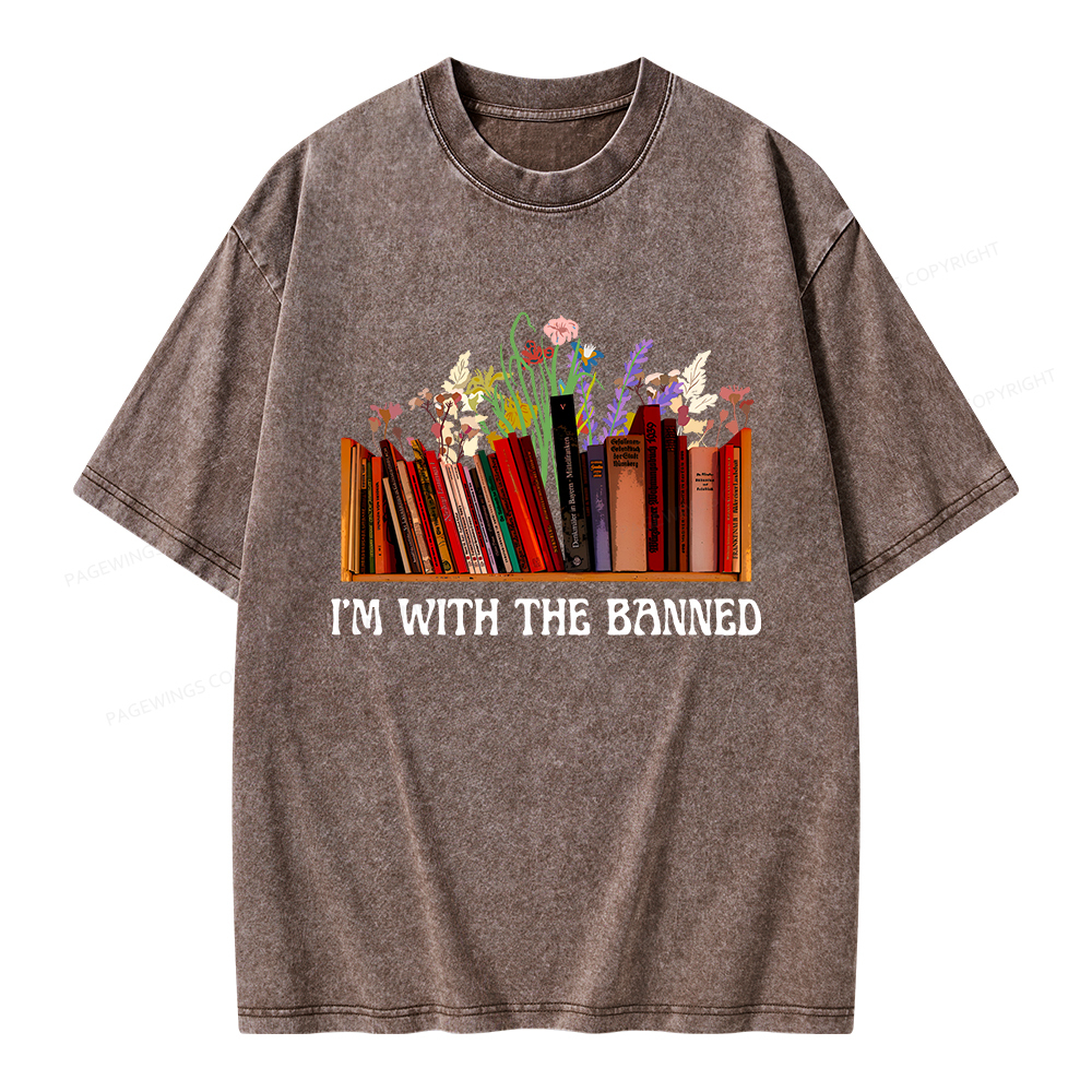 Pagewings I'm With The Banned Unisex Washed T-shirt